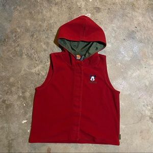 Disney Mickey Unlimited Unisex Lightweight Fleece Hooded Vest Red Size X-Large
